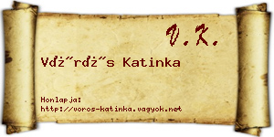 Vörös Katinka névjegykártya